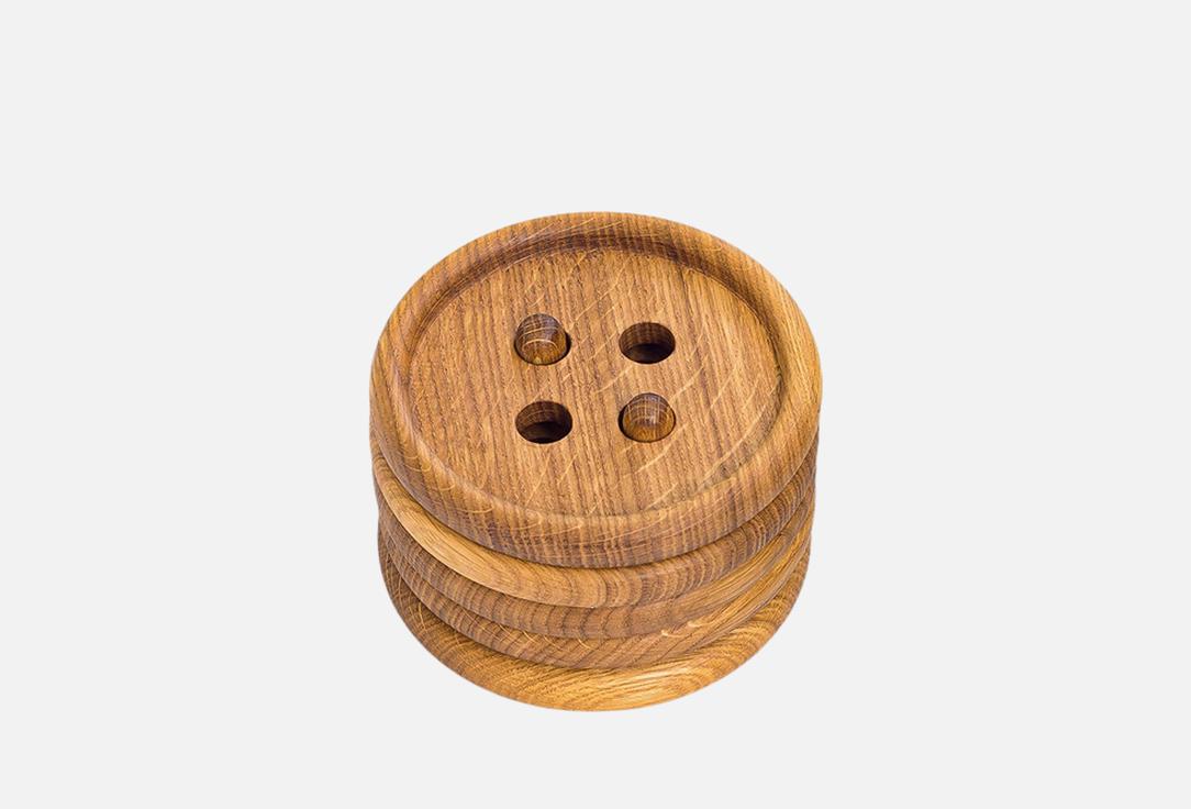 

Набор подставок для столовых приборов СТОЛЯРНАЯ МАСТЕРСКАЯ КЕДР, Коричневый, Круглые пуговицы с держателем 4 шт