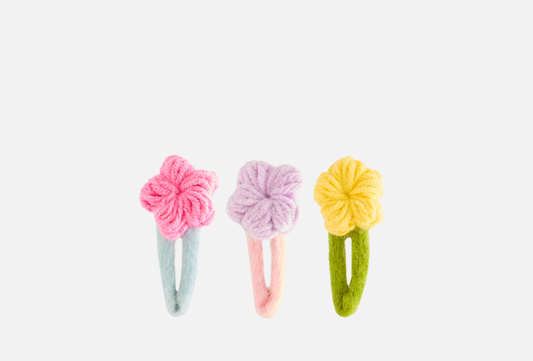 Изображение товара Заколки для волос MANUKA Радуга нежности набор из 3 шт яркие вязаные аксессуары