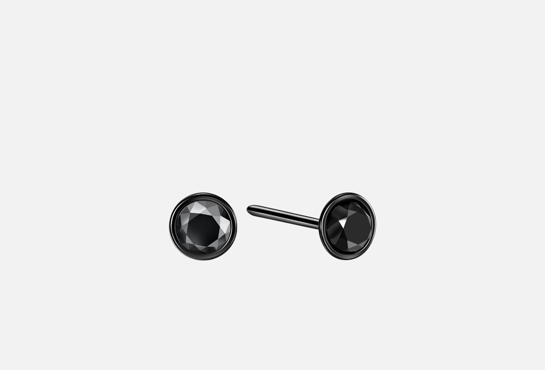 

Серьги-пусеты NOIMA, Черные с фианитом 2 шт