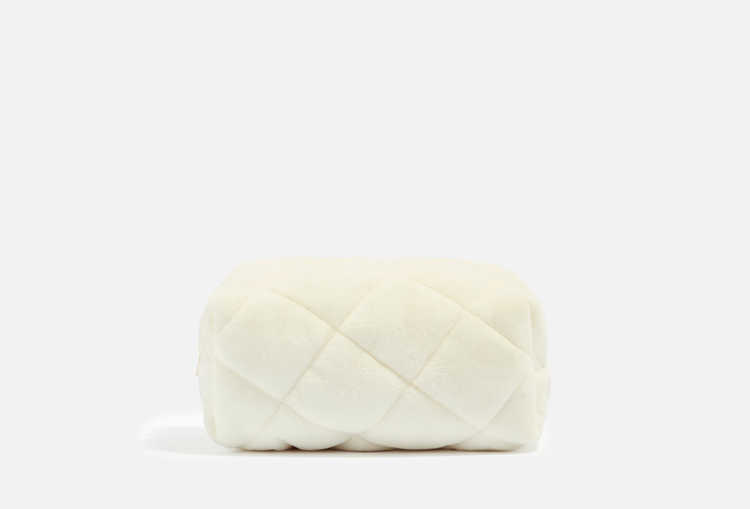 Изображение товара Плюшевая косметичка no.stamp medium ecru из велюра и хлопка для женской косметики