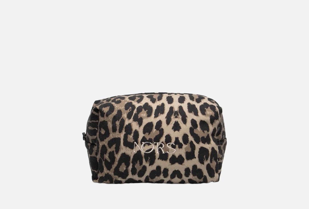 Изображение товара Стильная леопардовая косметичка NORSBRAND из денима и сатина