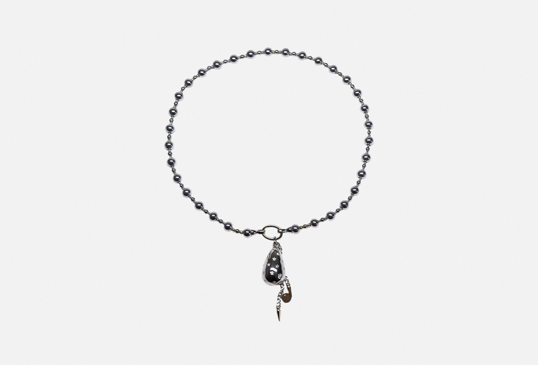 Изображение товара Колье Mary Rich Finest hour из гематита с фианитами, покрытие родий, 52 см