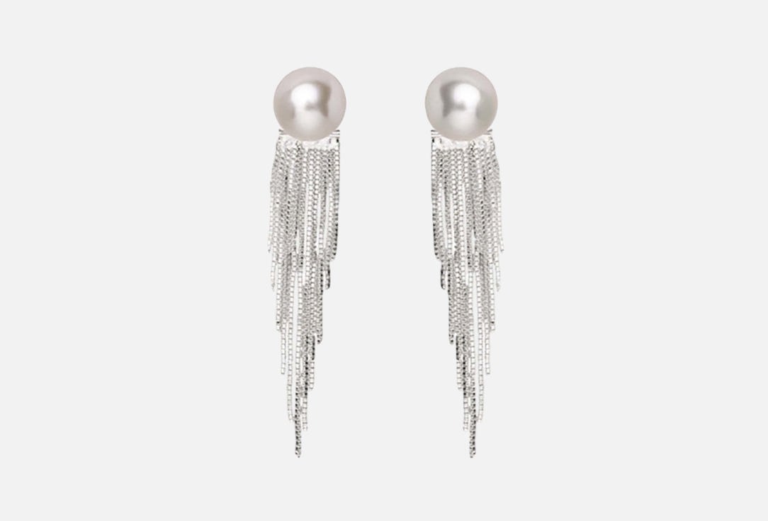 Изображение товара серьги Настроение женщины длинные с жемчугом