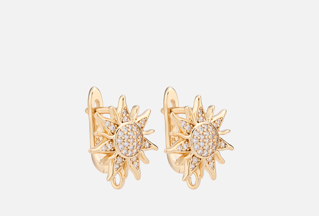 Изображение товара Серьги 19.stone солнце с фианитами, позолота для женщин