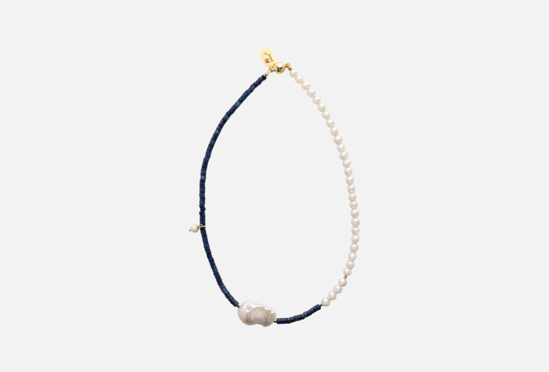 Изображение товара Колье We Want Brook из натурального жемчуга и лазурита с позолотой 43 см