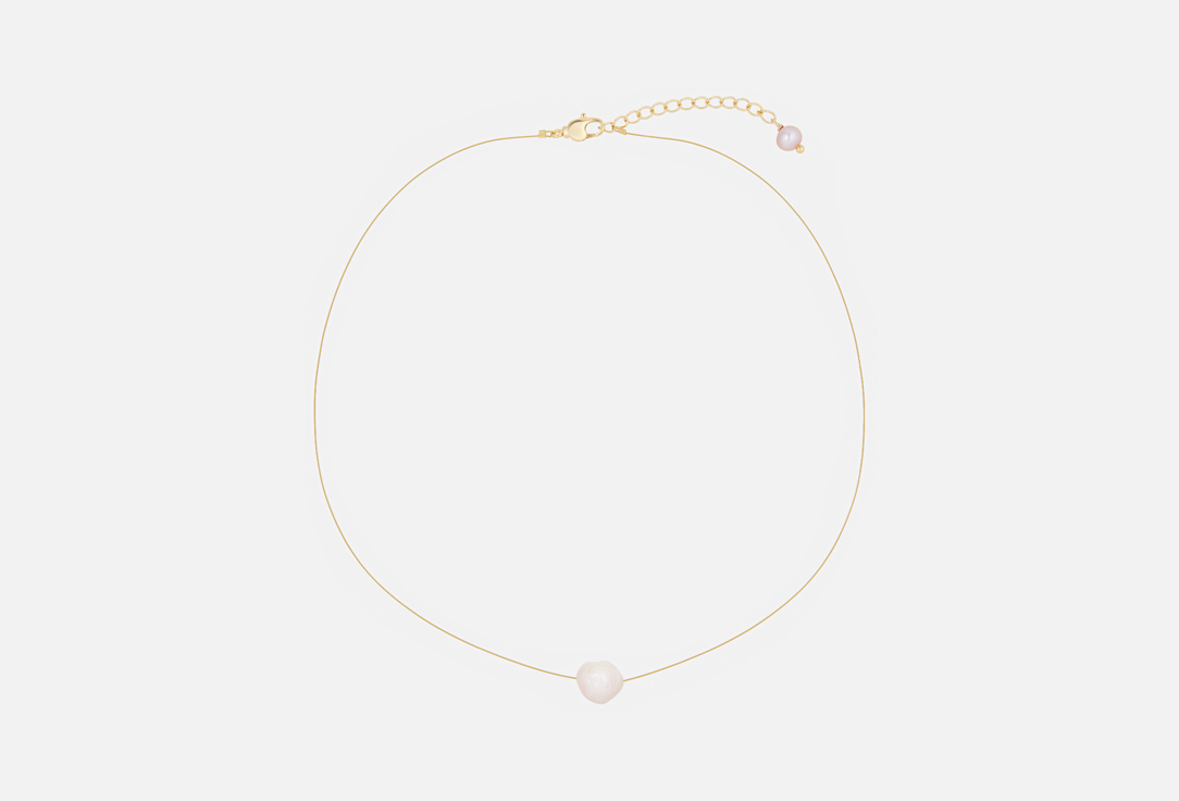 Изображение товара Колье MORZA Твоя Планета из натурального розового жемчуга 10 мм, позолота