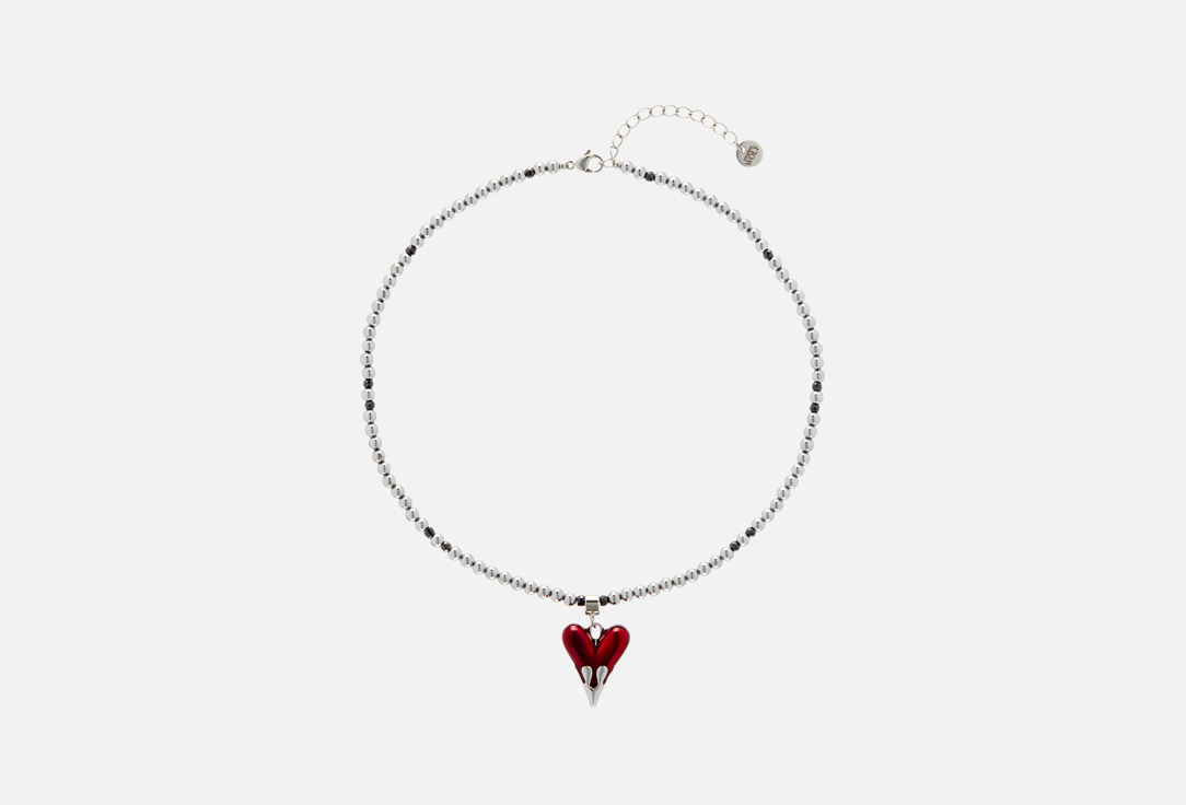 колье MR&MRS WOLF Hematite with red heart 1 шт