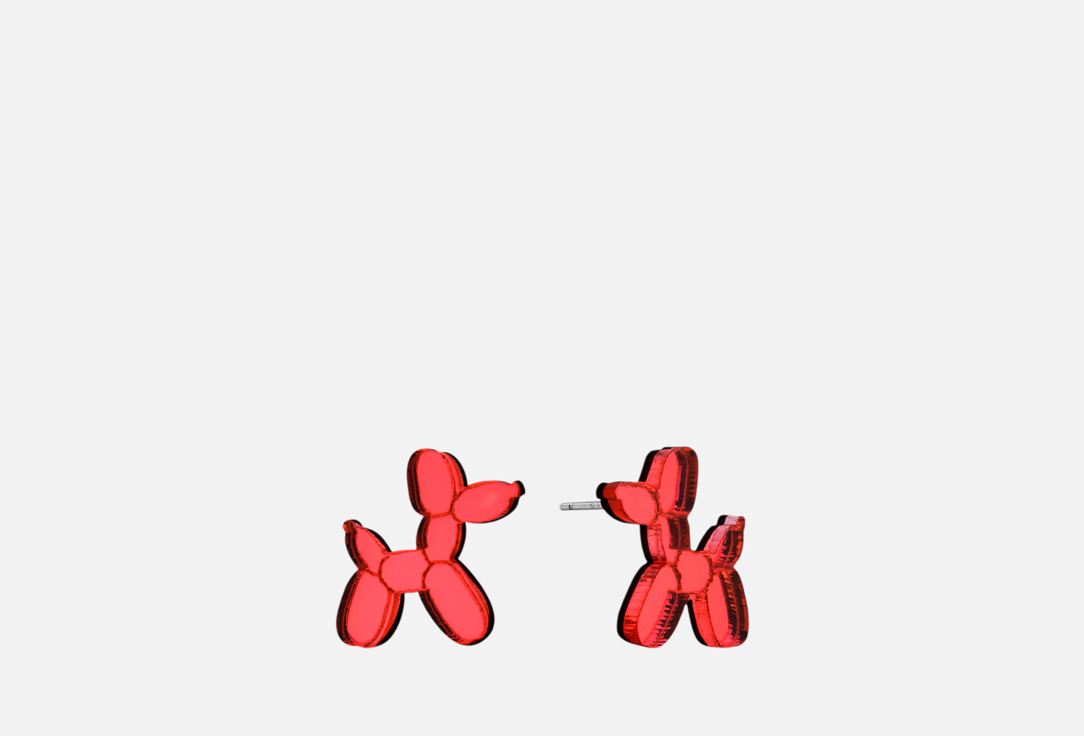 Изображение товара серьги Monolama Собаки из шариков, красные