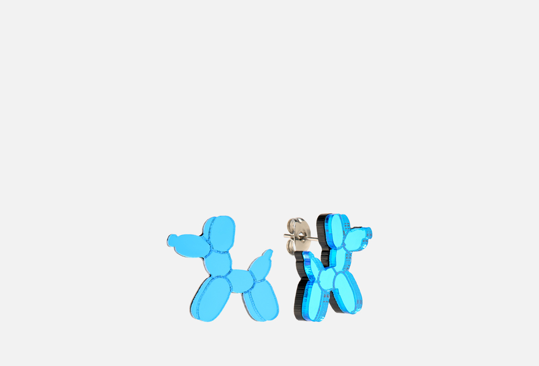 

серьги MONOLAMA, Собаки из шариков, голубые 2 шт