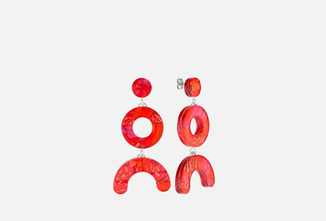 

серьги MONOLAMA, Re/Play красные 2 шт