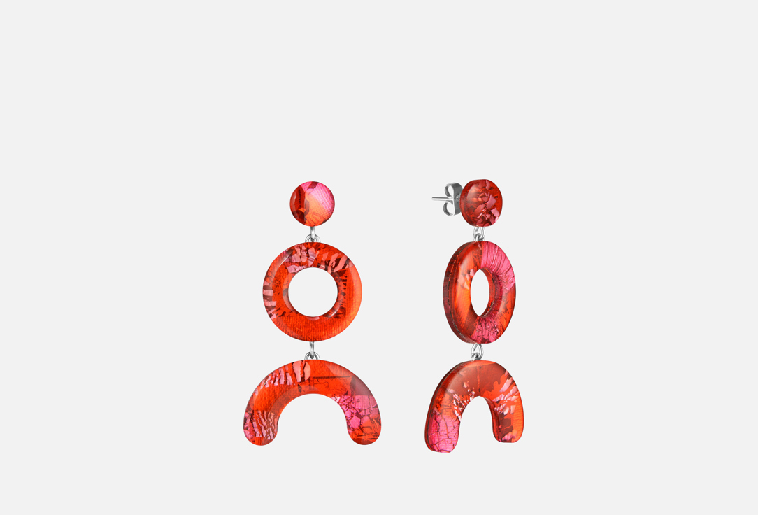 Изображение товара Серьги Monolama Re/Play красные уникальные украшения ручной работы