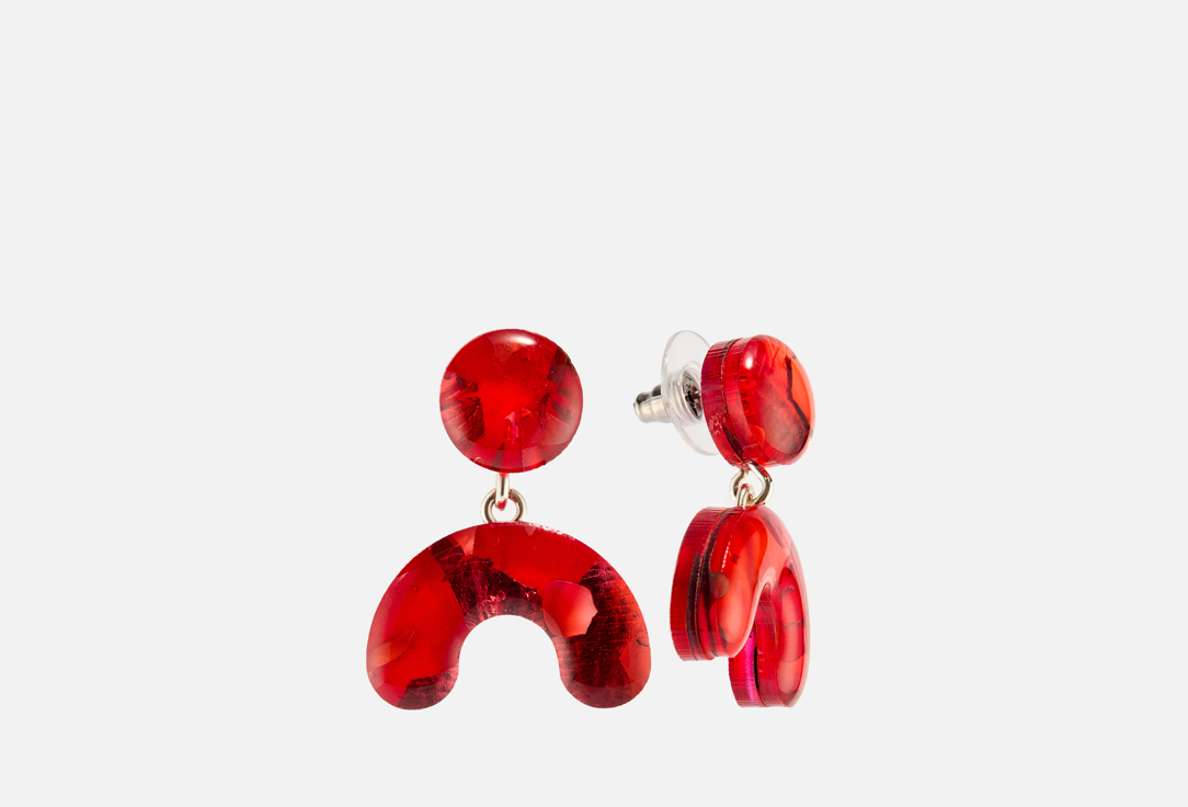 

серьги MONOLAMA, Re/Flower красные 2 шт