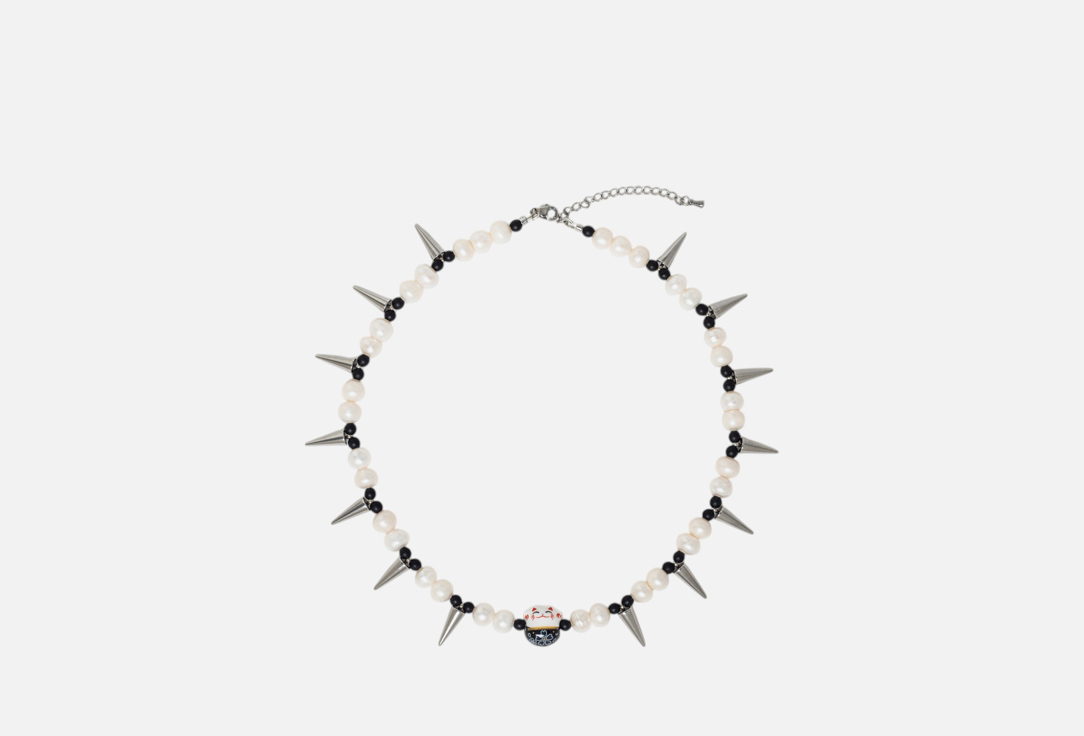 Изображение товара Чокер Logvie Кот Манеки в жемчуге и ониксе