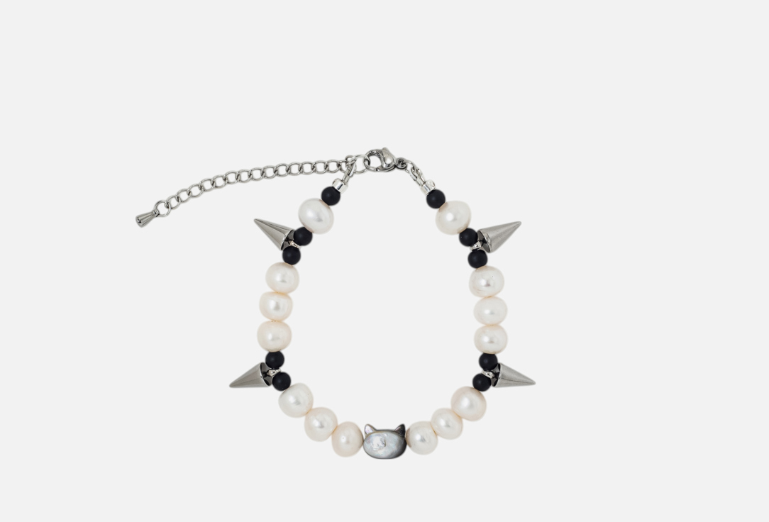 Изображение товара Браслет Logvie Котик в жемчуге с шипами для женщин натуральные материалы стильный дизайн