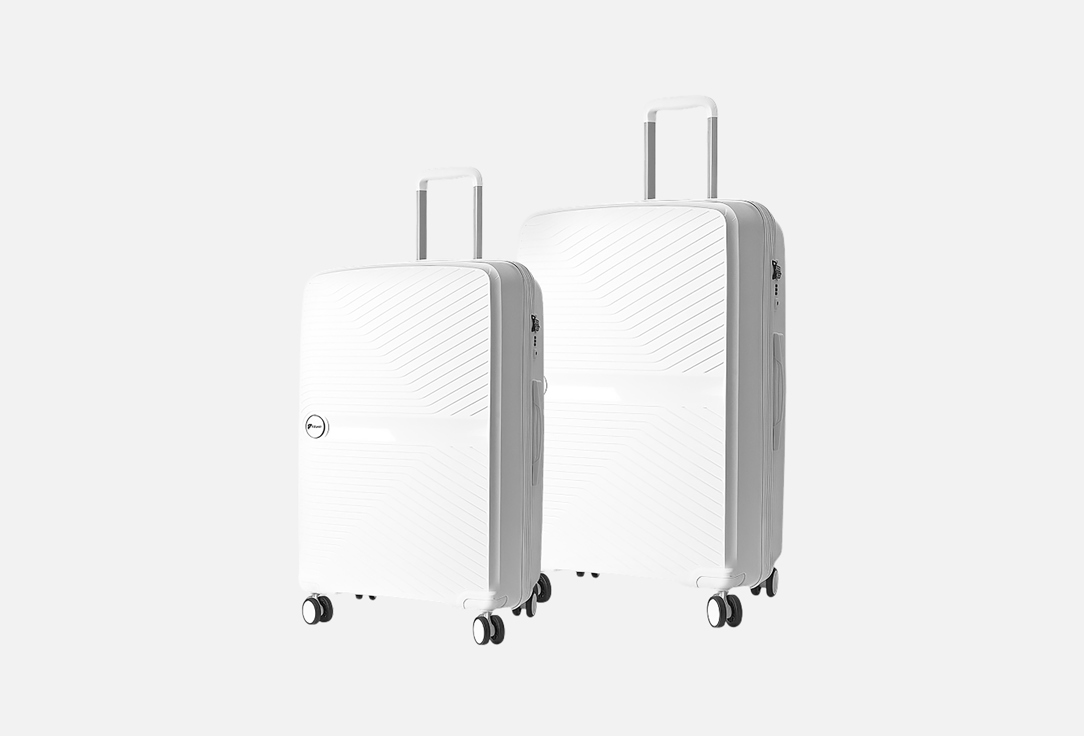 Изображение товара Набор чемоданов FEELWAY белый 2 шт из полипропилена с TSA замком и колесами 360°