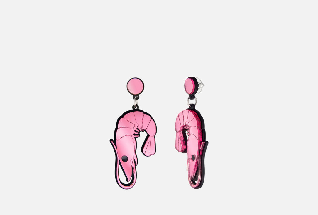 Изображение товара Серьги Monolama Креветки из экологического стекла и медицинской стали женщинские