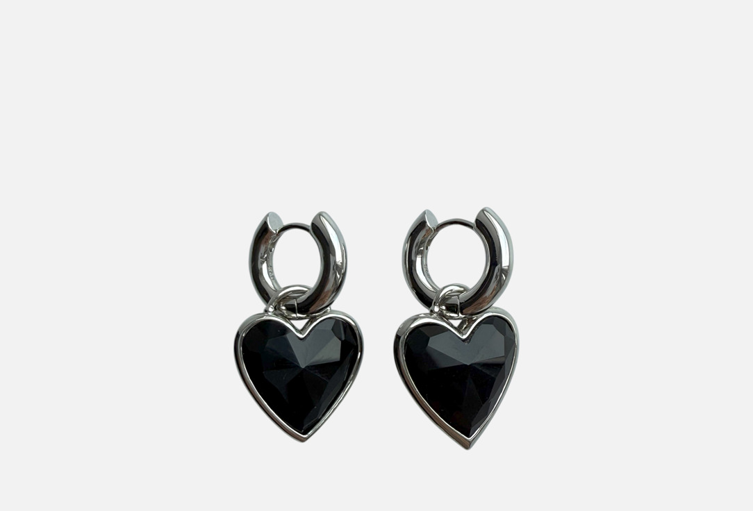 

Серьги OLLIS, Black hearts 2 шт