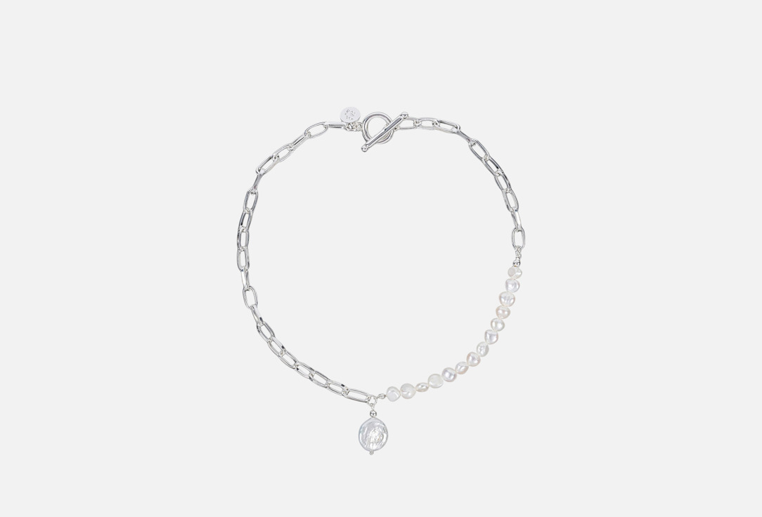Изображение товара Колье Pearle Half Togl из бижутерного сплава с жемчугом и застежкой тогл
