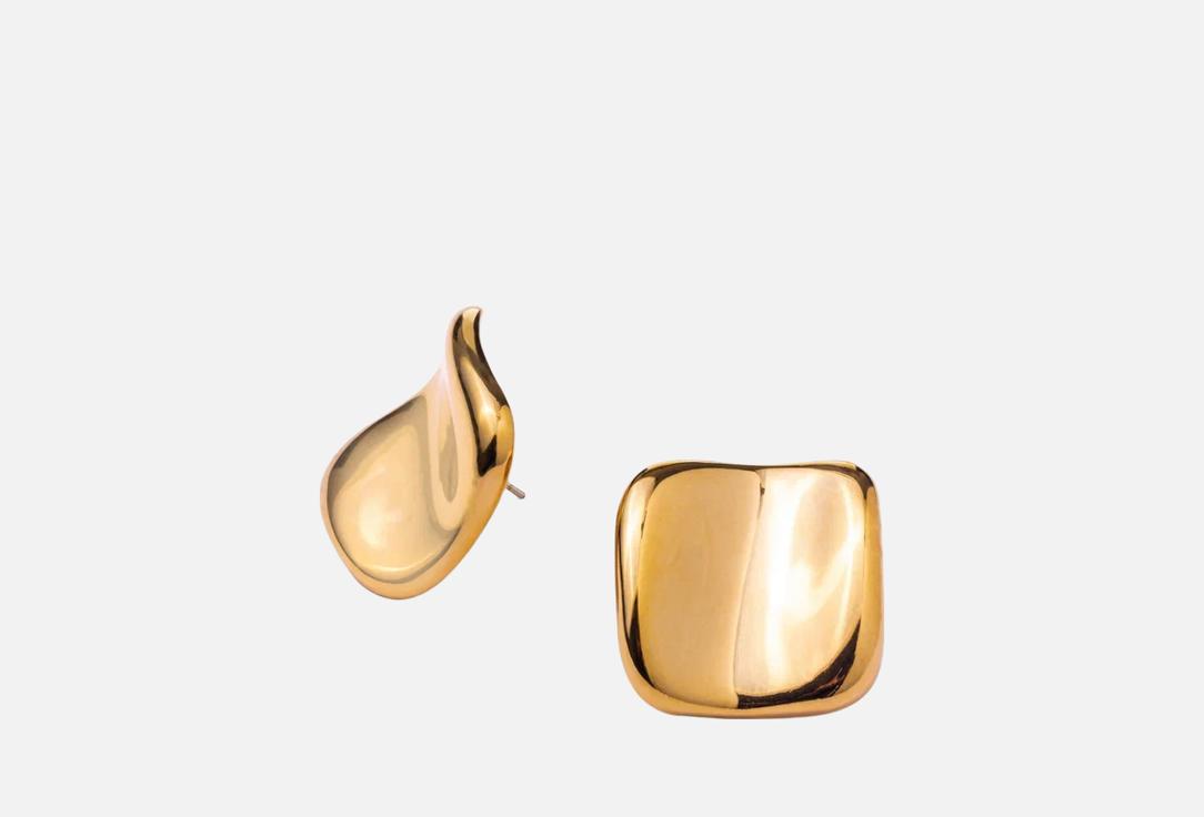 Изображение товара Серьги Attribute Shop Вогнутый квадрат золотистые