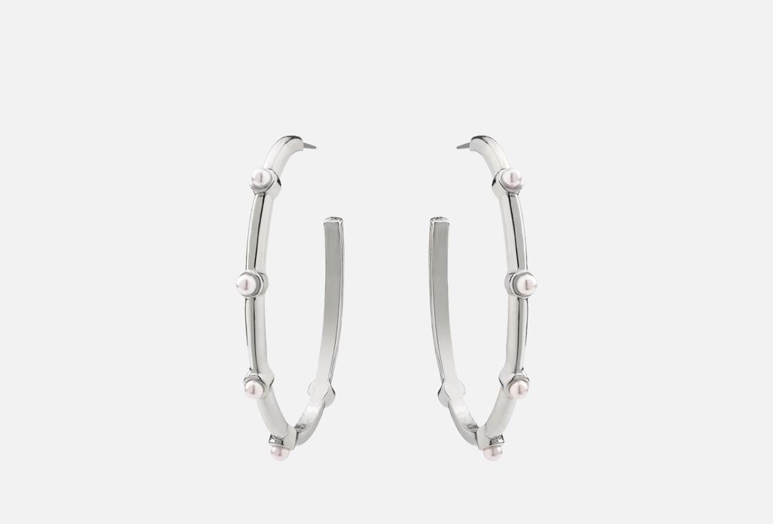 Изображение товара Серьги Attribute Shop Овалы с бусинами серебристые