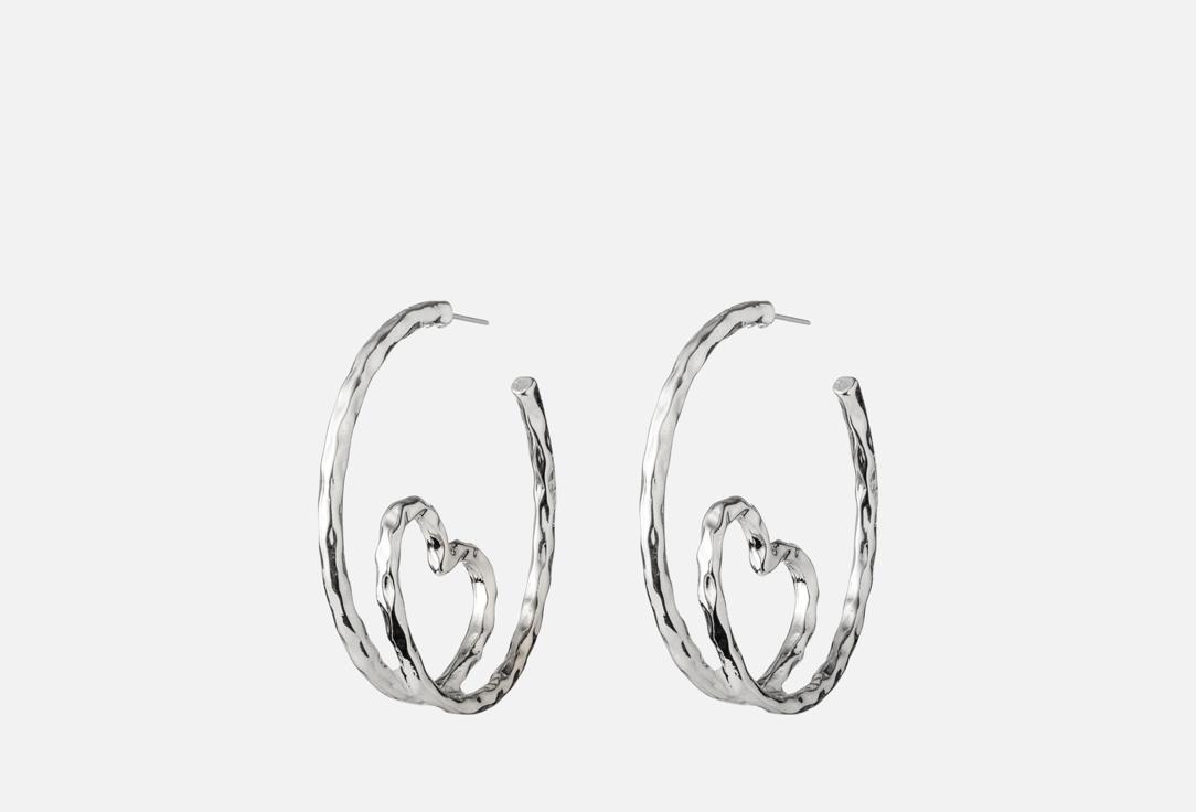 Изображение товара Серьги Attribute Shop с сердцем серебристые