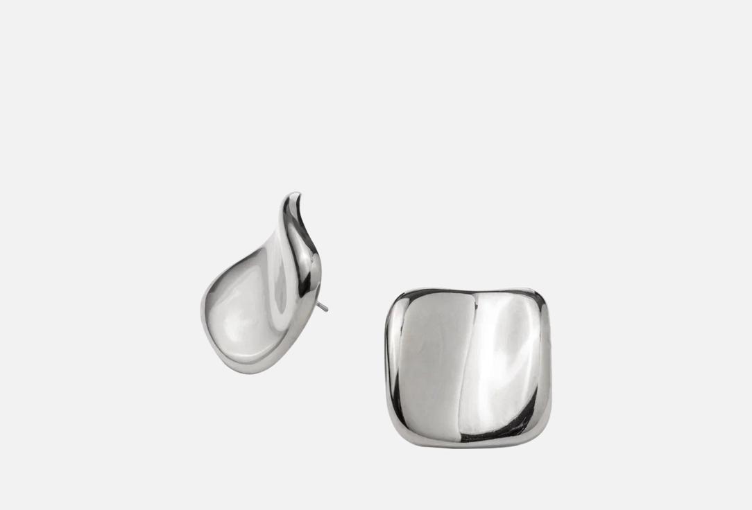 Изображение товара Серьги Attribute Shop Вогнутый квадрат серебристые