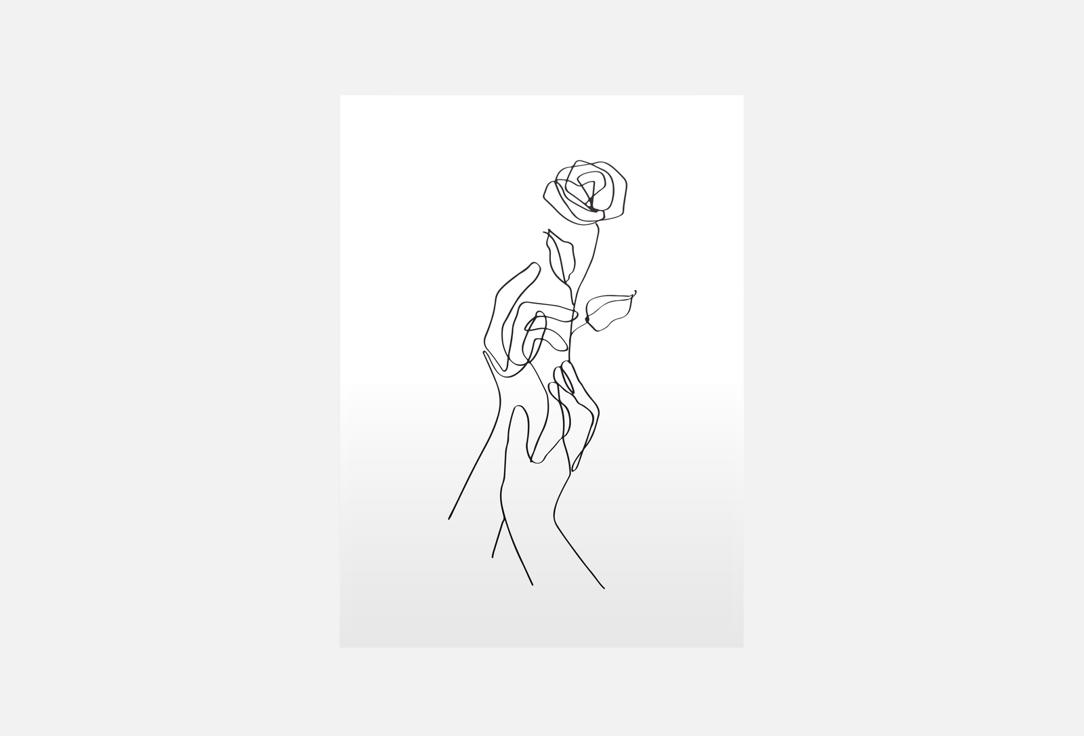 Изображение товара Открытка Meswero black rose А6 с конвертом для поздравлений