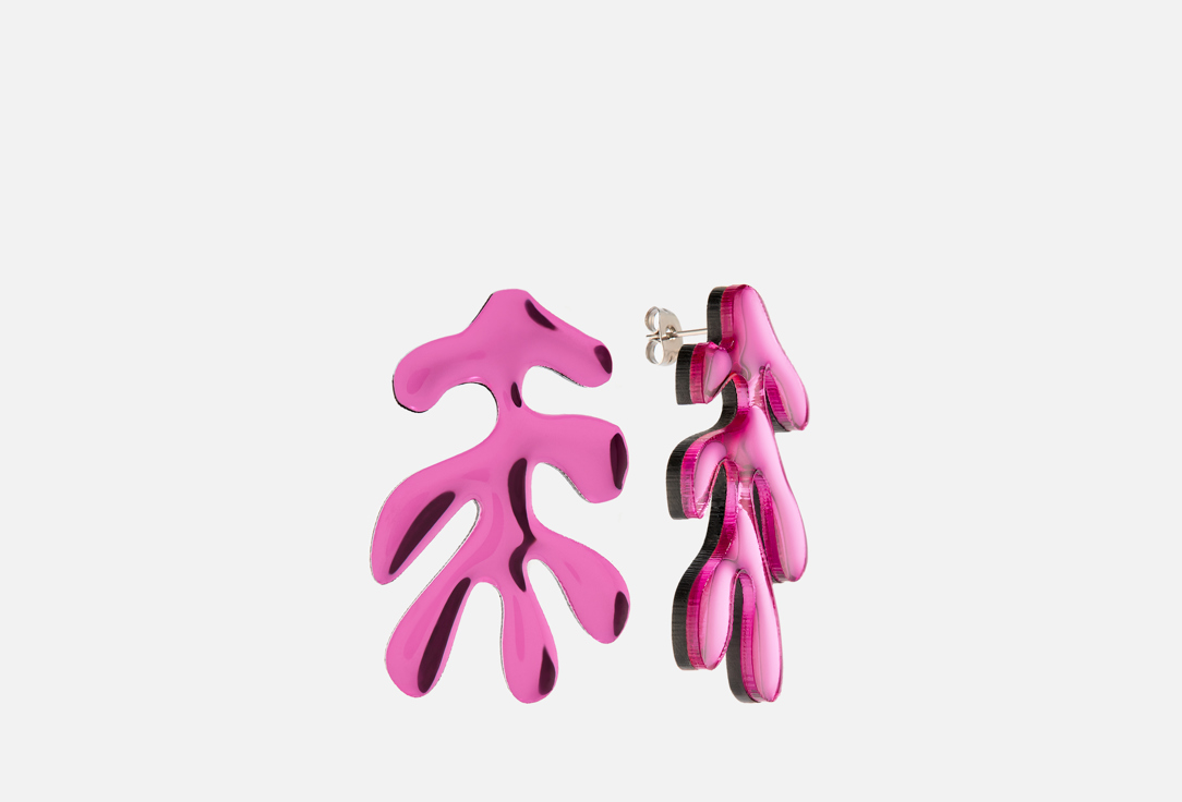 

серьги MONOLAMA, Листья розовые 2 шт