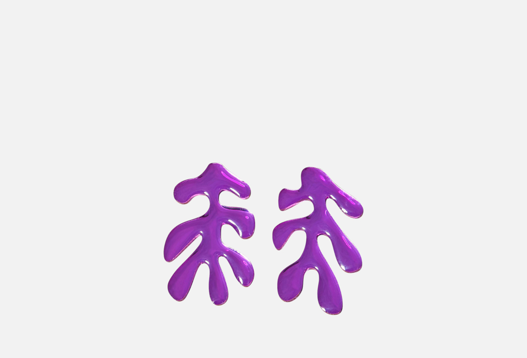 Изображение товара серьги Monolama Листья фиолетовые