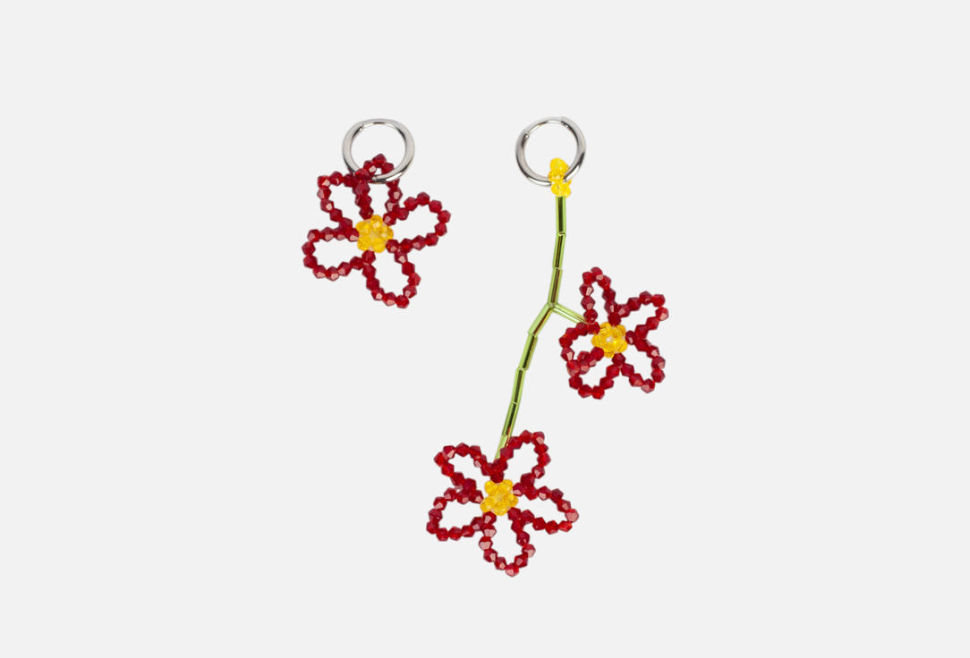 Серьги ФЕТИШ Flowers red 2 шт