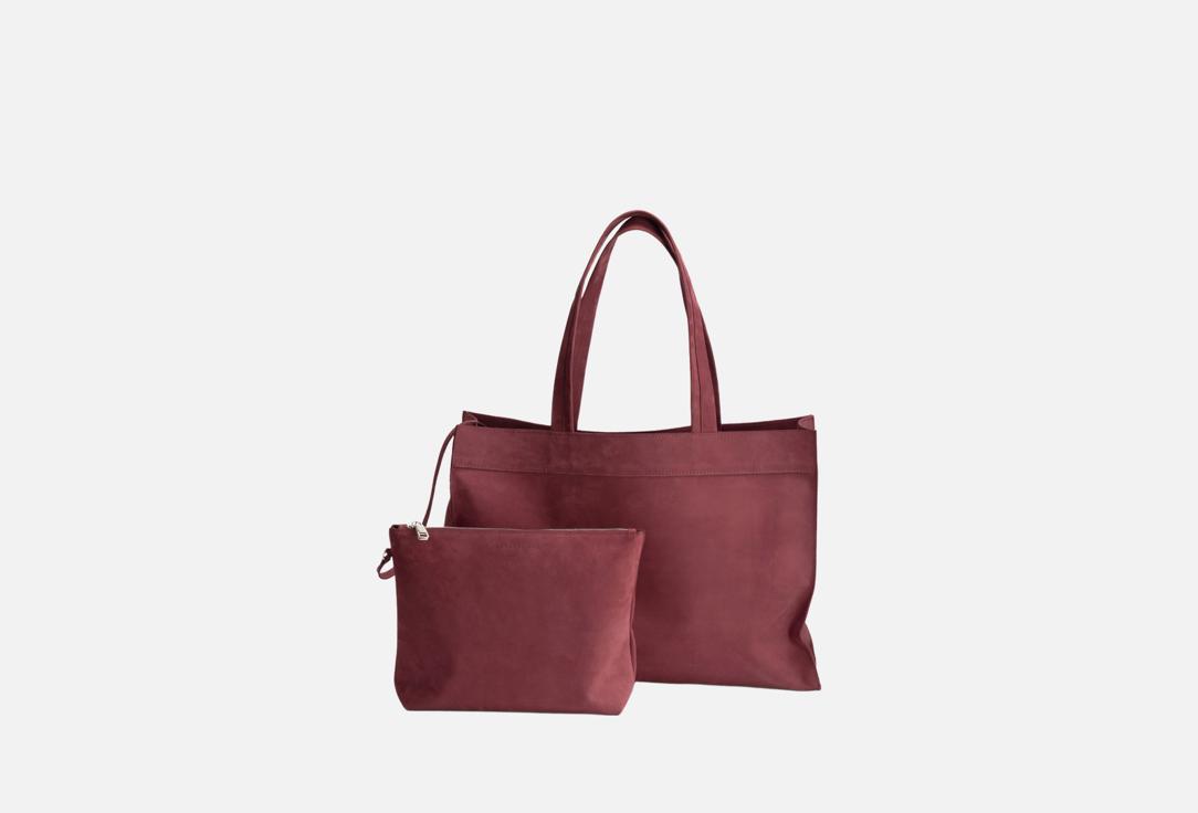 Изображение товара Сумка-шопер кожаная Tesorini mina бордо