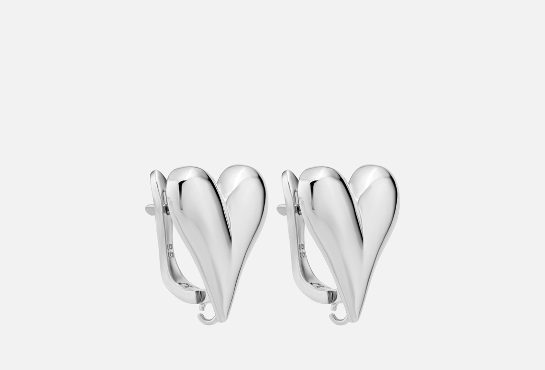 Изображение товара Стильные серебряные серьги 19.stone в форме сердца для женщин