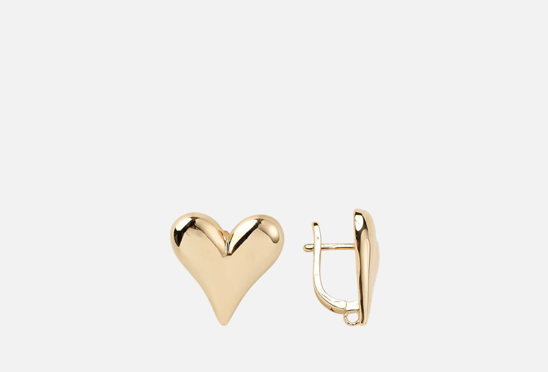 Изображение товара Серьги 19.stone сердечки в золоте
