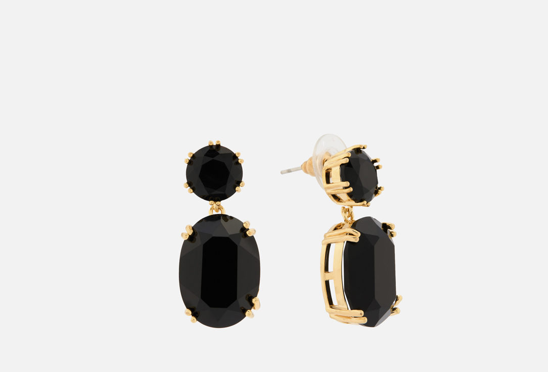Изображение товара Серьги 19.stone черные в золоте