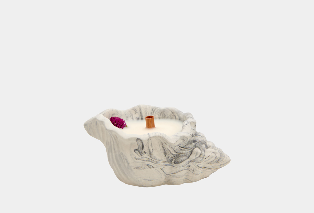 Изображение товара Ароматическая свеча SHE STYLE Ракушка с ароматом Розовый пион 40 мл гипс