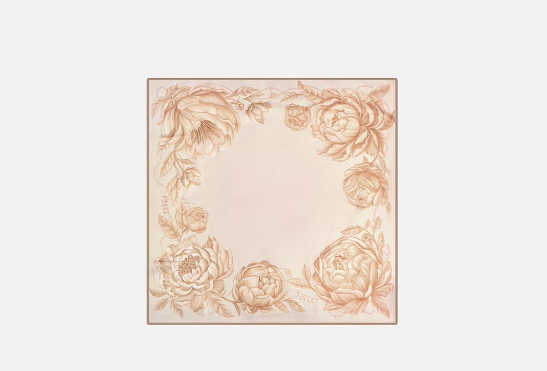 Изображение товара Платок "Пионы" nina ruchkina x rossa 90х90 см натуральный шелк дизайн цветы