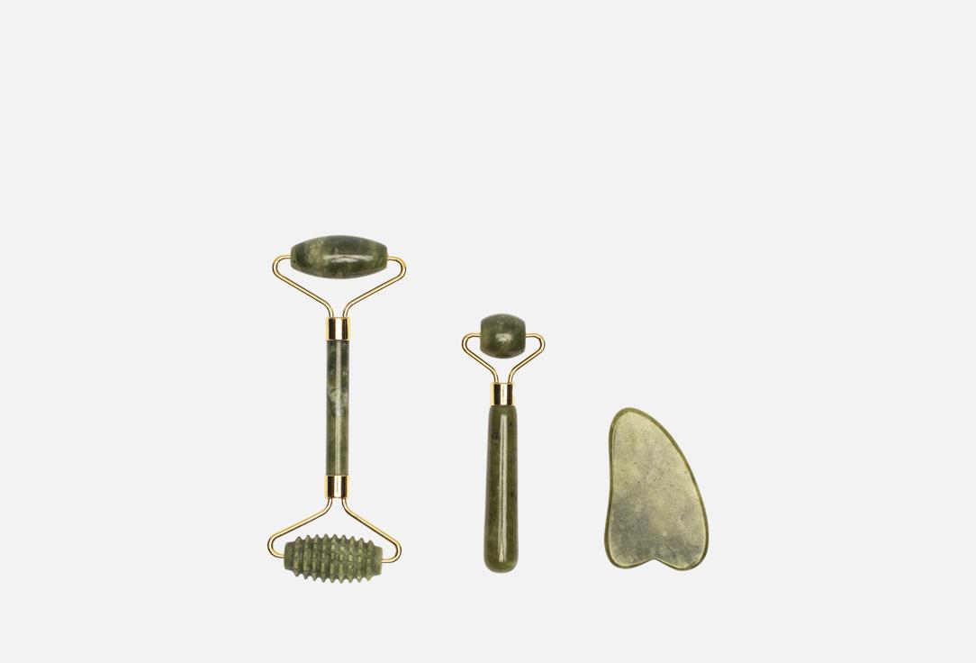 Изображение товара Массажный набор для лица и тела Qualigo Роликовый массажер и гуаша