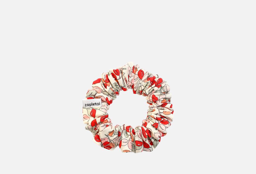 

Резинка для волос ZAPLETAI, Принт, #6 бежевая с красными листиками