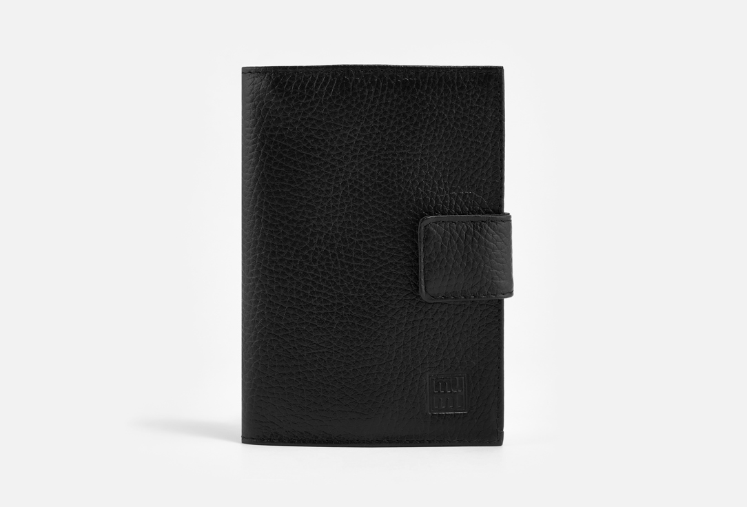 Изображение товара Обложка для паспорта Mumi КАТАР из натуральной кожи черная стильный аксессуар