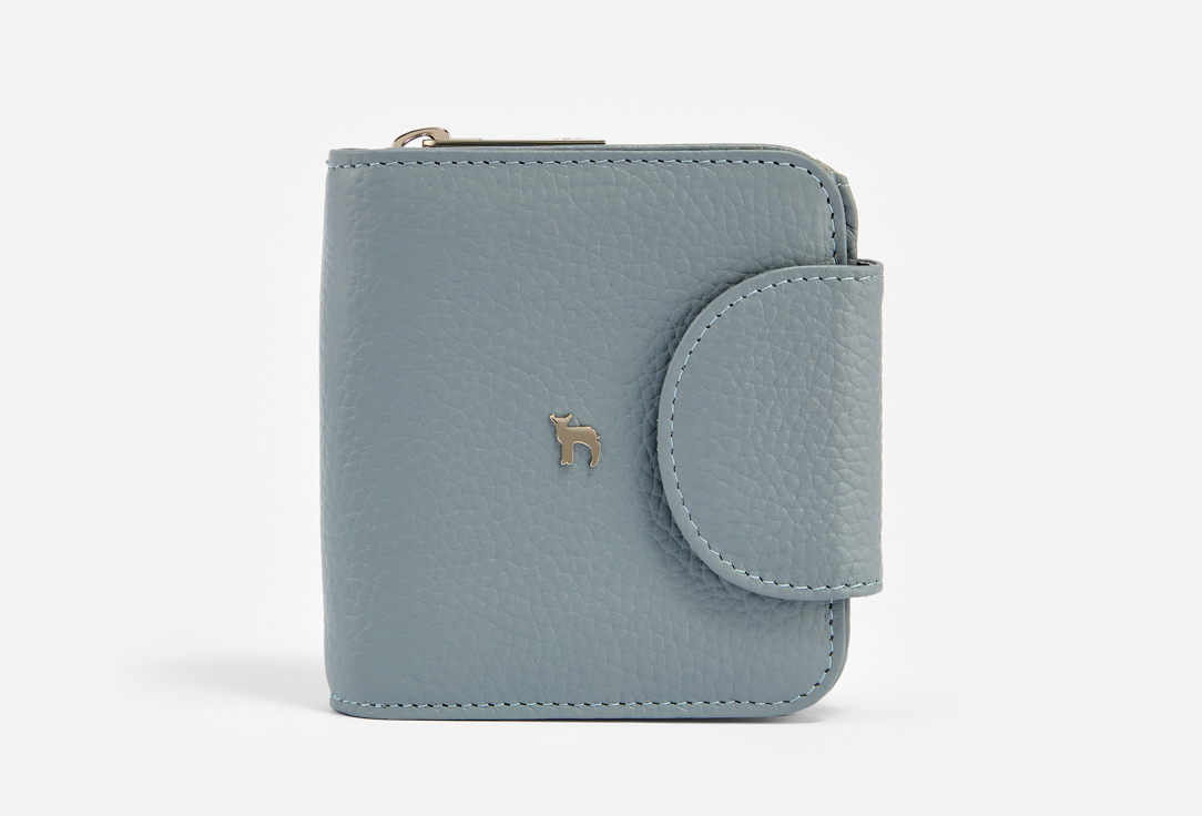 Изображение товара Стильный голубой кожаный кошелек на молнии Данди для женщин