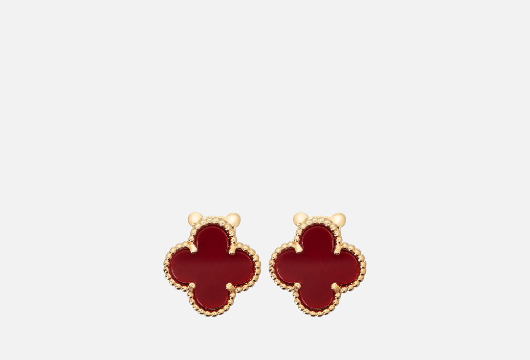 

Серьги MMPASSION.RUSH, Клевер красный 2 шт