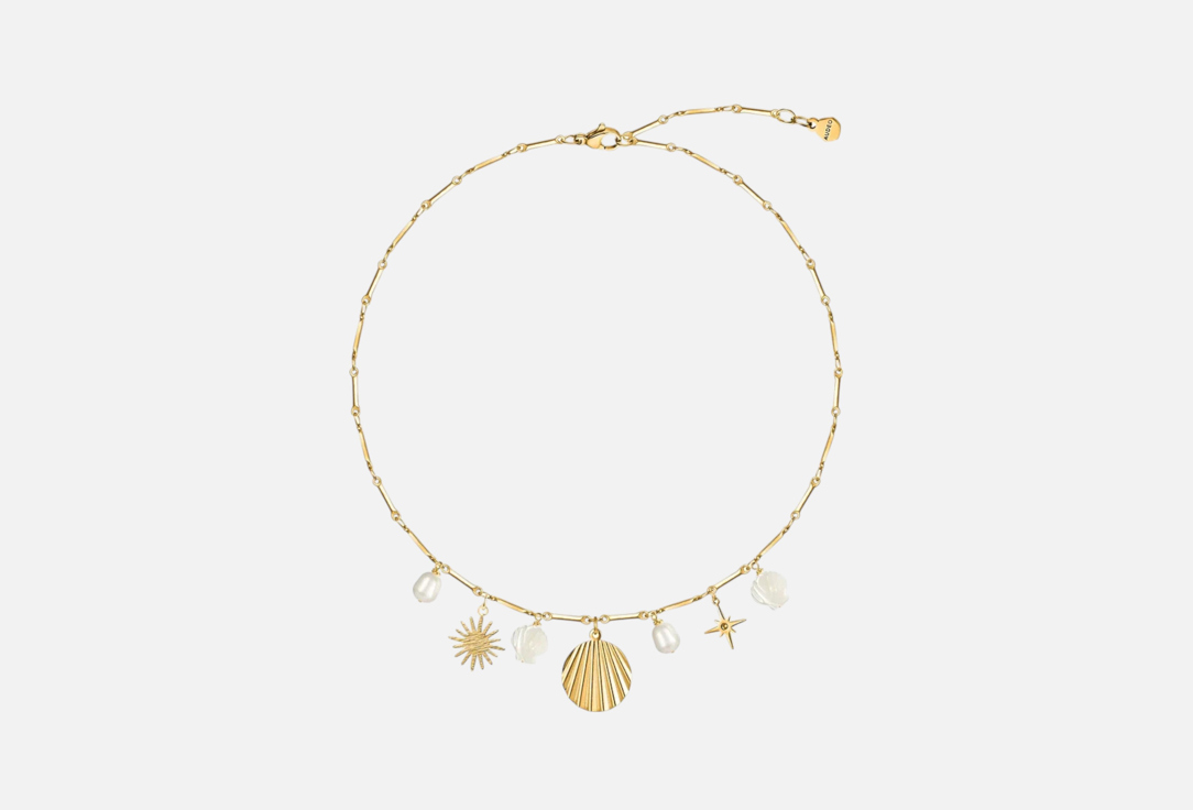 Изображение товара Колье AUDEO Рокайль из медицинской стали с жемчугом и перламутром, регулируемое