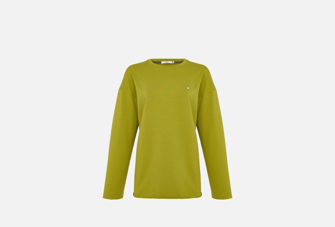 Изображение товара Лонгслив LE ART зеленое яблоко женский свободный стиль хлопок лайкра