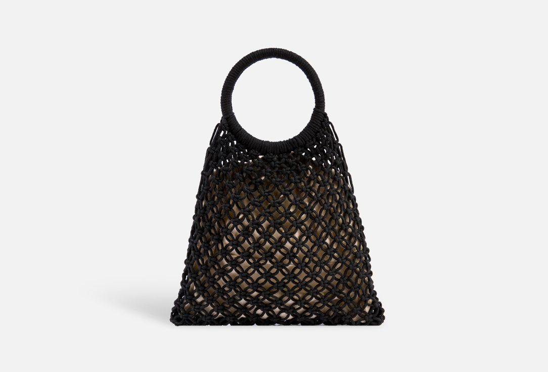 Изображение товара Плетеная сумка Sbalo черная для женщин из 100% хлопка