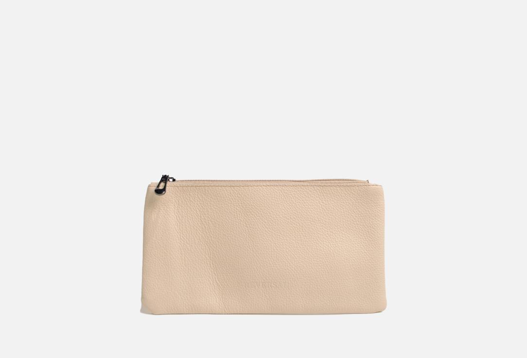 Изображение товара Косметичка Reversal из натуральной кожи теплый бежевый компактная стильная женская