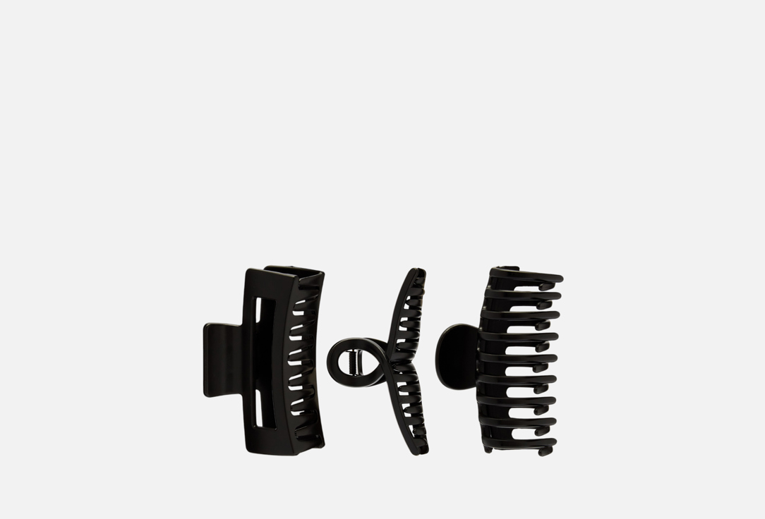 Изображение товара Крабики для волос Monte Vita Soft Touch черные набор из 3 шт