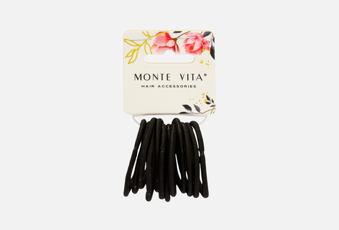 

Резинки для волос MONTE VITA, Черный, Чёрные, тонкие 12 шт