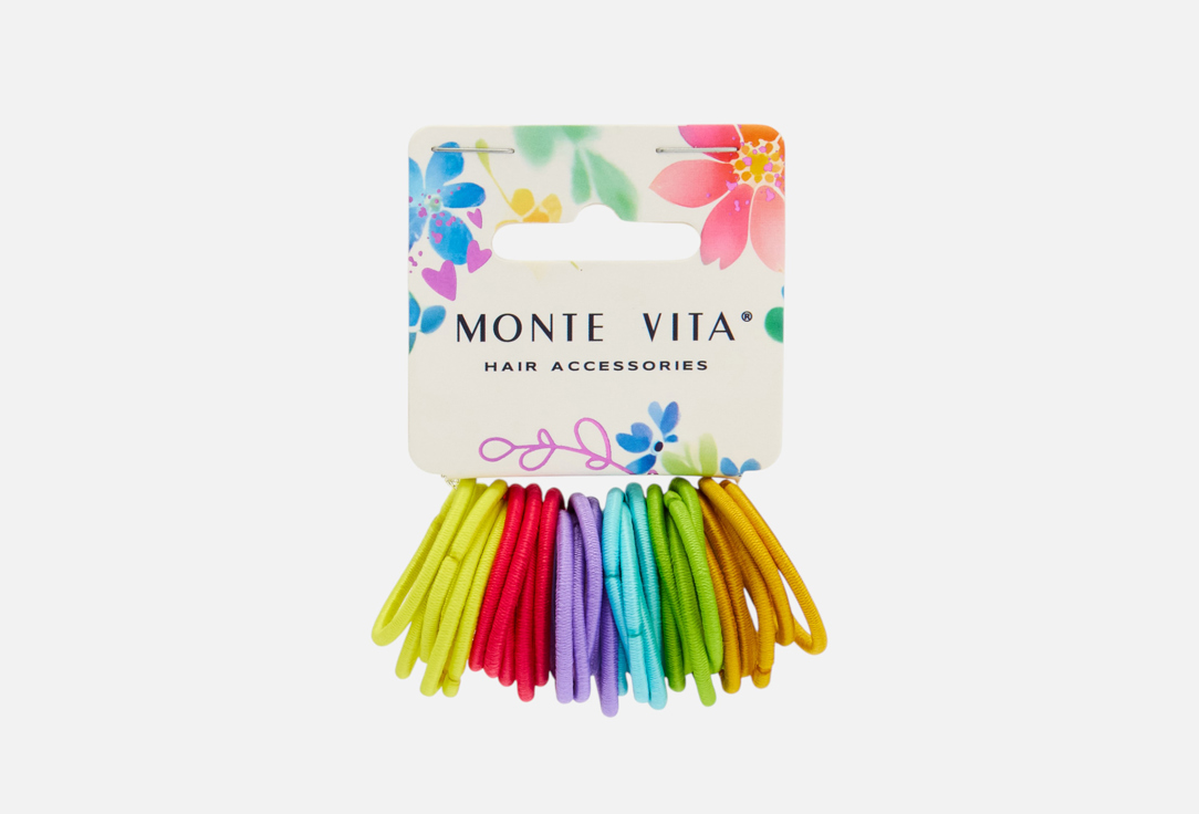 Изображение товара Резинки для волос Monte Vita с блестками, 30 штук, тонкие 0,3х9 см