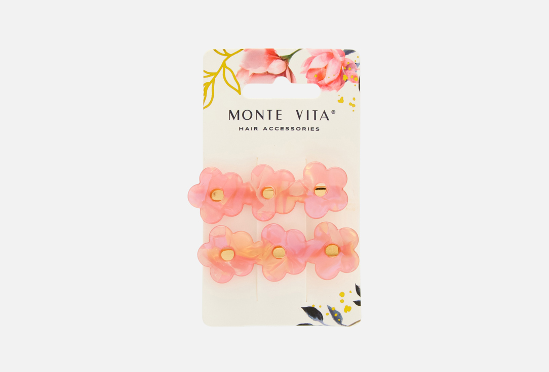 

Заколки для волос MONTE VITA, Розовый, Цветы 2 шт