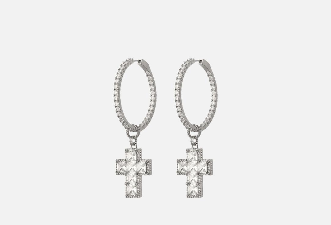Изображение товара Серьги SAFINA CONCEPT квадрат крест с фианитами